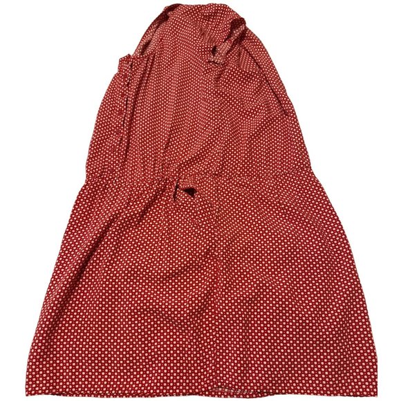 Gap Blouson Stretch Dress Red w/Side Pockets Geometric 100% Rayon Junior Size M - Picture 6 of 15